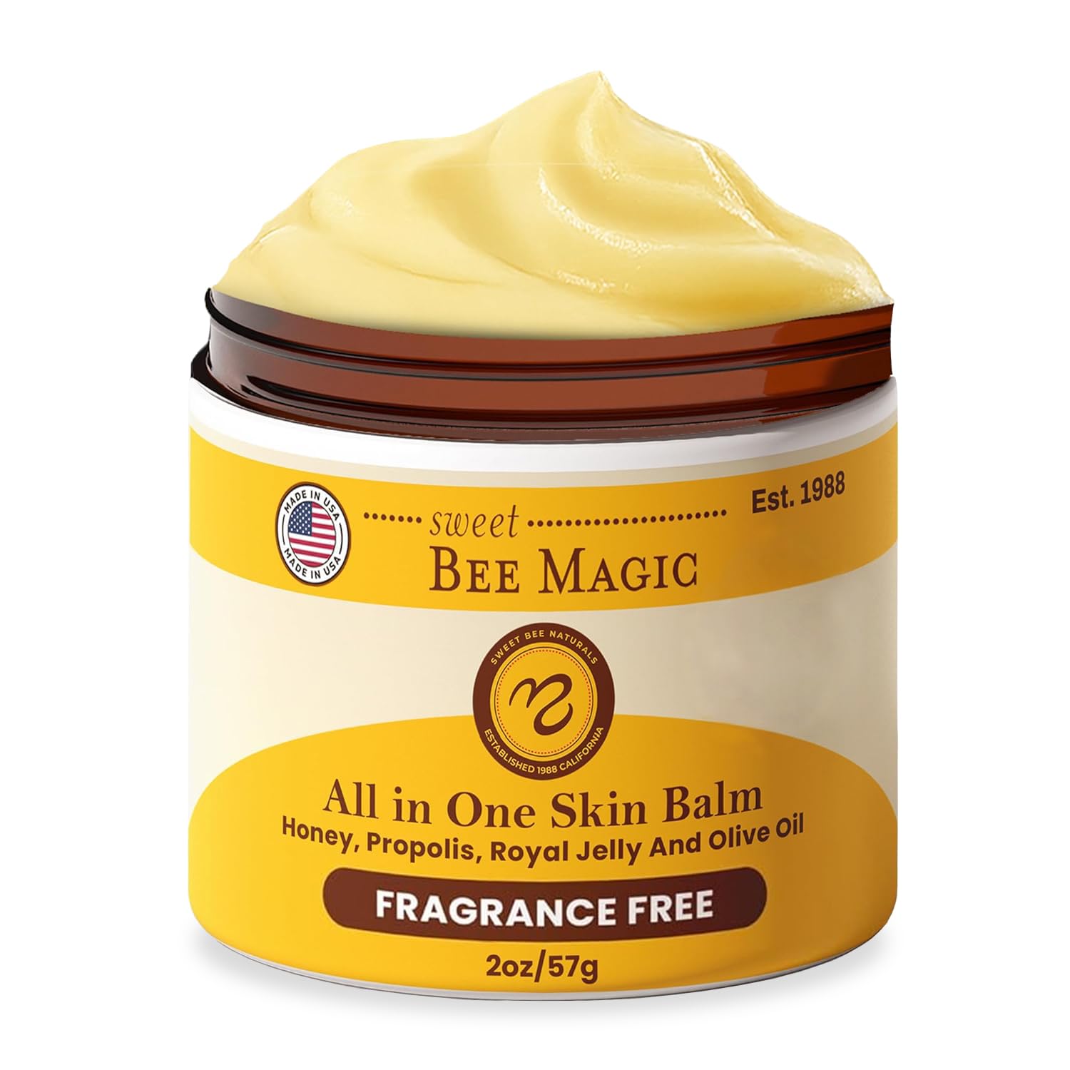 Sweet Bee Naturals Honey Balm applied to the face for daily moisture.