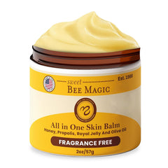 Sweet Bee Naturals Honey Balm applied to the face for daily moisture.
