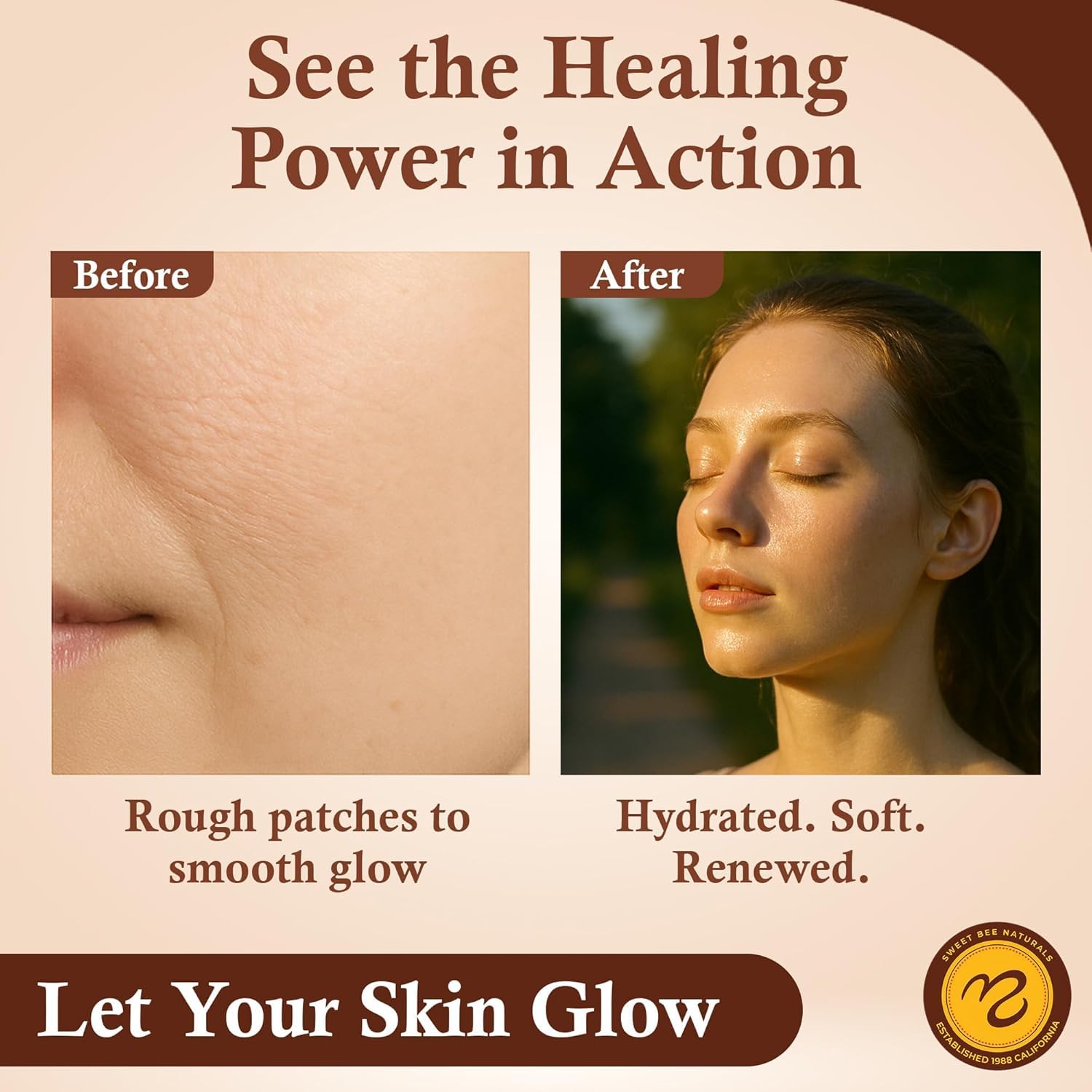 Sweet Bee Naturals natural ingredients list highlights skin-conditioning benefits.