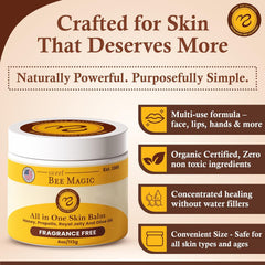 Sweet Bee Naturals propolis-rich balm texture close-up supports radiant-looking skin.