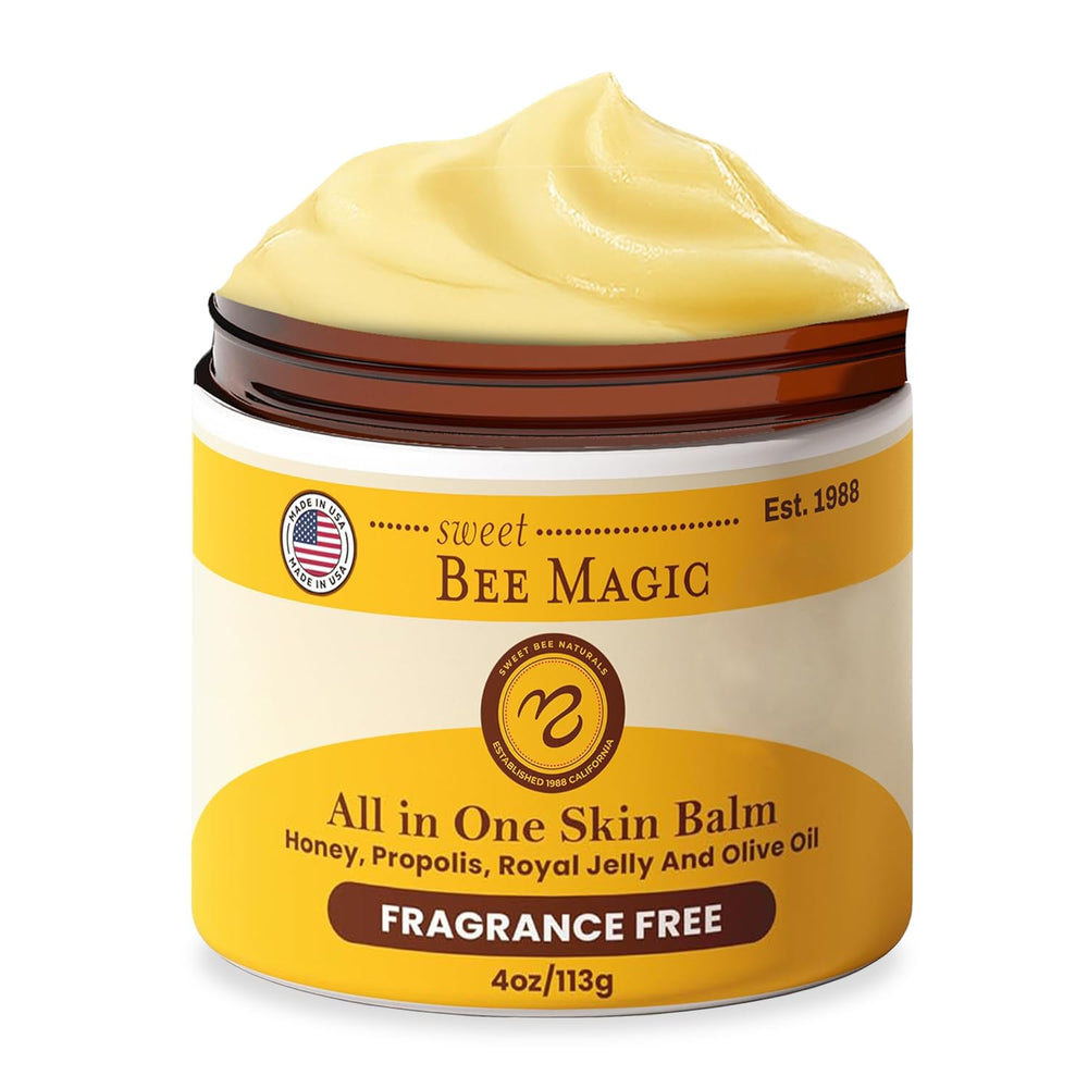 Sweet Bee Naturals Sweet Bee Magic Honey Balm face jar for all-in-one facial hydration.