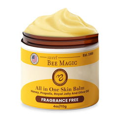 Sweet Bee Naturals Sweet Bee Magic Honey Balm face jar for all-in-one facial hydration.