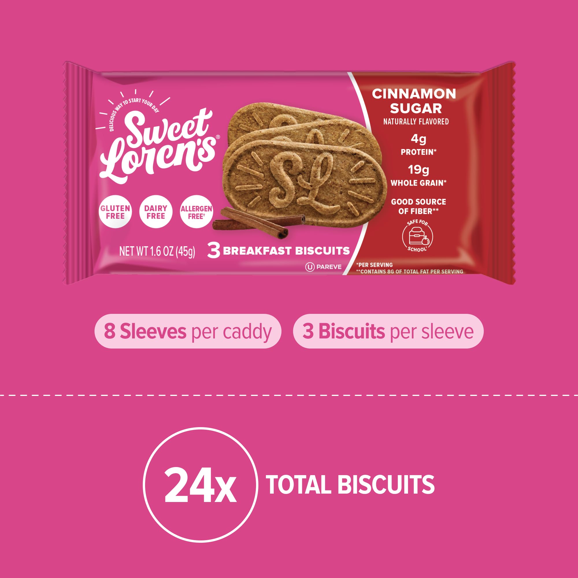 Sweet Loren's Cinnamon Sugar biscuits highlight dairy-free and gluten-free options