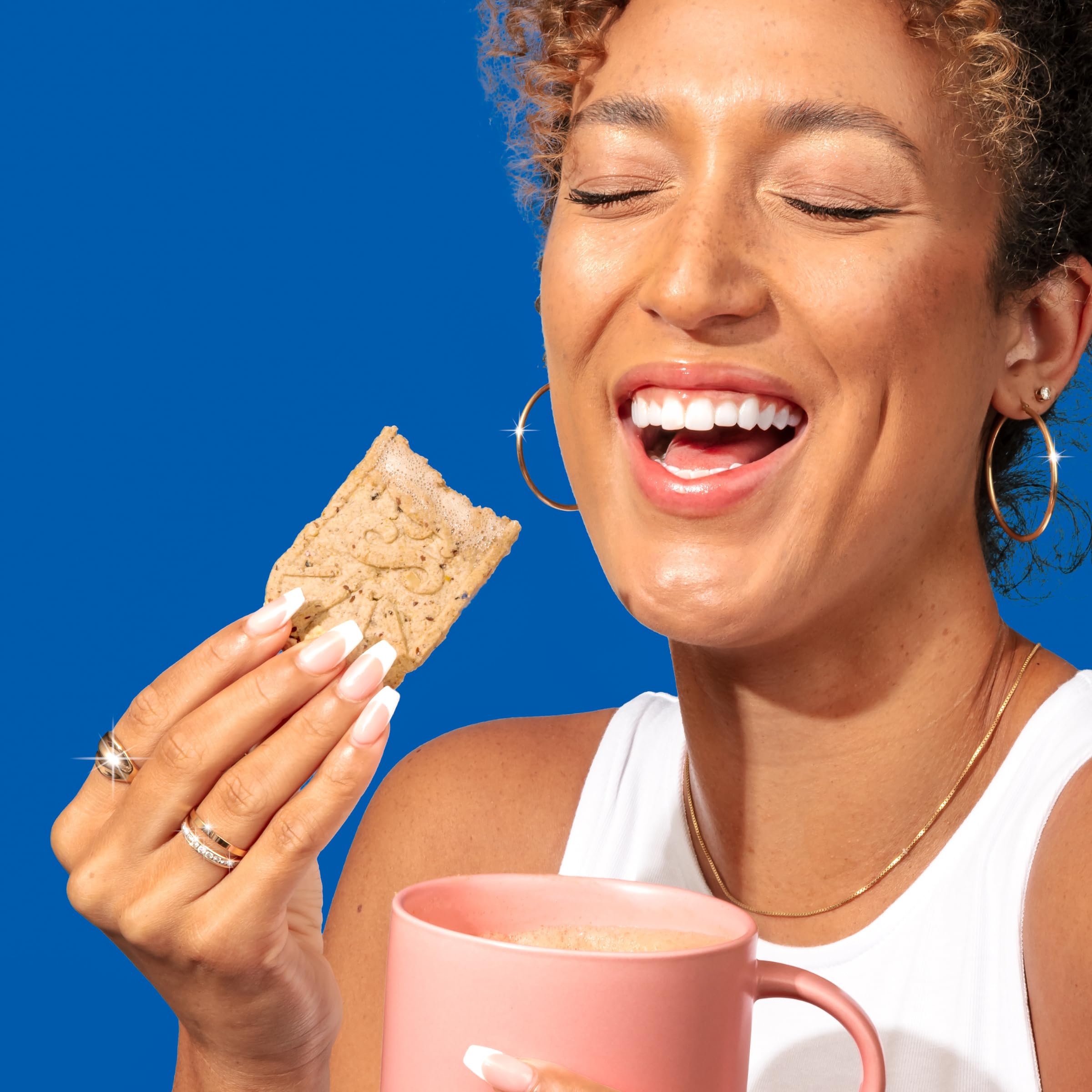 Sweet Loren's blueberry breakfast biscuits beside coffee for a morning ritual