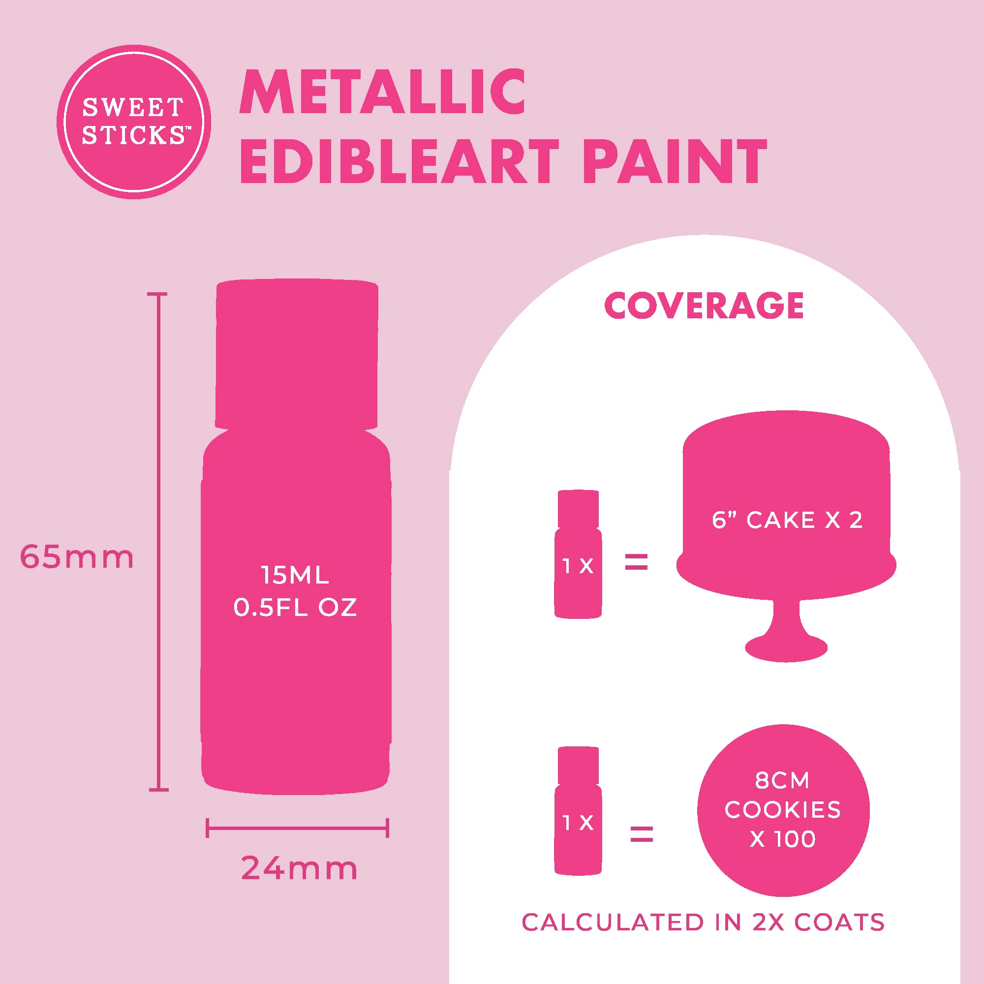 Sweet Sticks edible art gold paint bottle open for precise application.