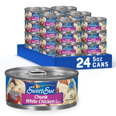Sweet Sue canned chicken breast with rib meat in water, ready for quick meals