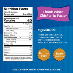 Sweet Sue chicken chunks in water in an easy-open can for weeknight dinners