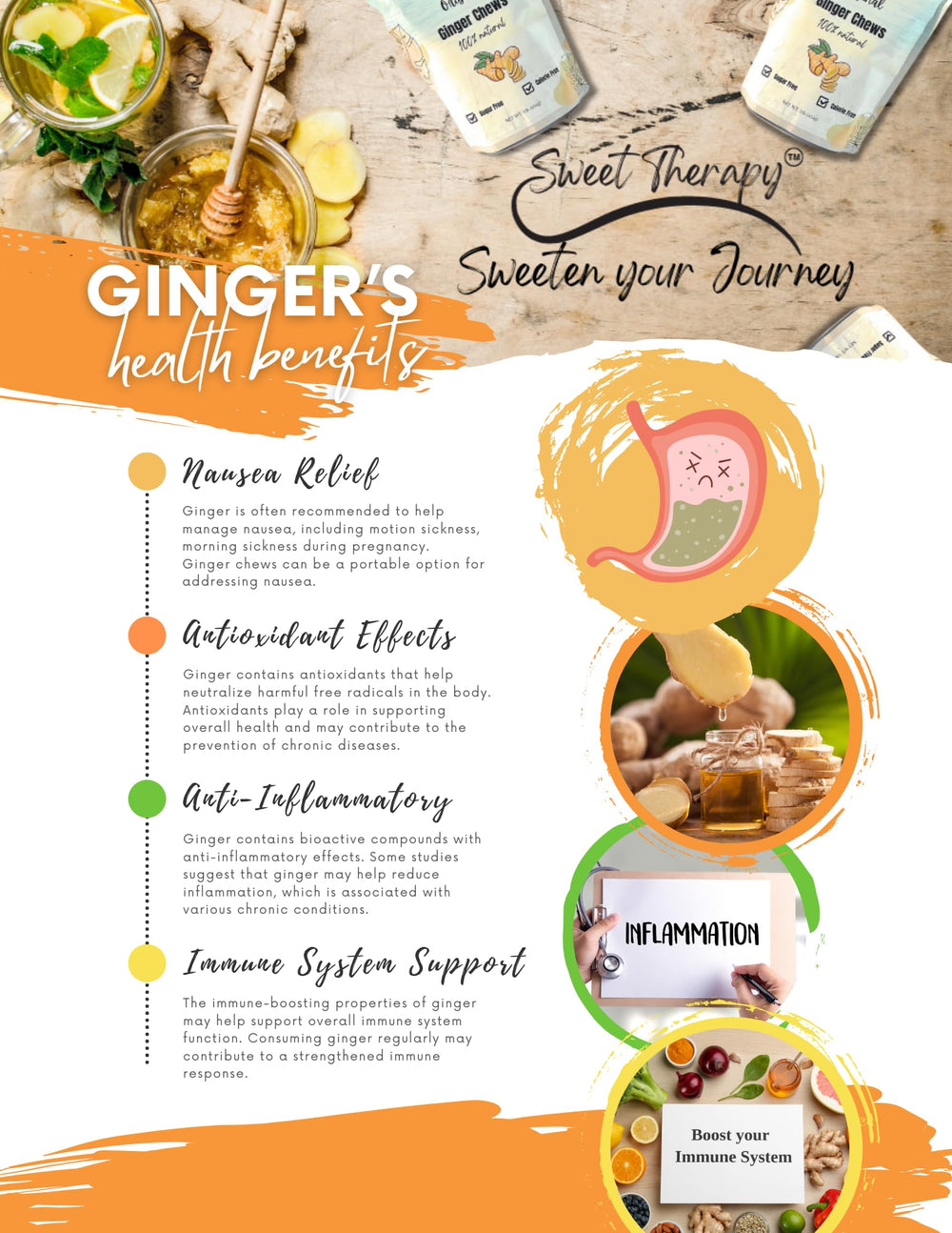 Sweet Therapy Ginger Chews displayed on a kitchen counter ready to enjoy.