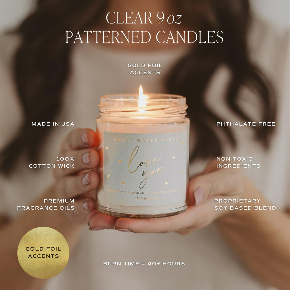Sweet Water Decor lit candle in living room creates inviting ambience