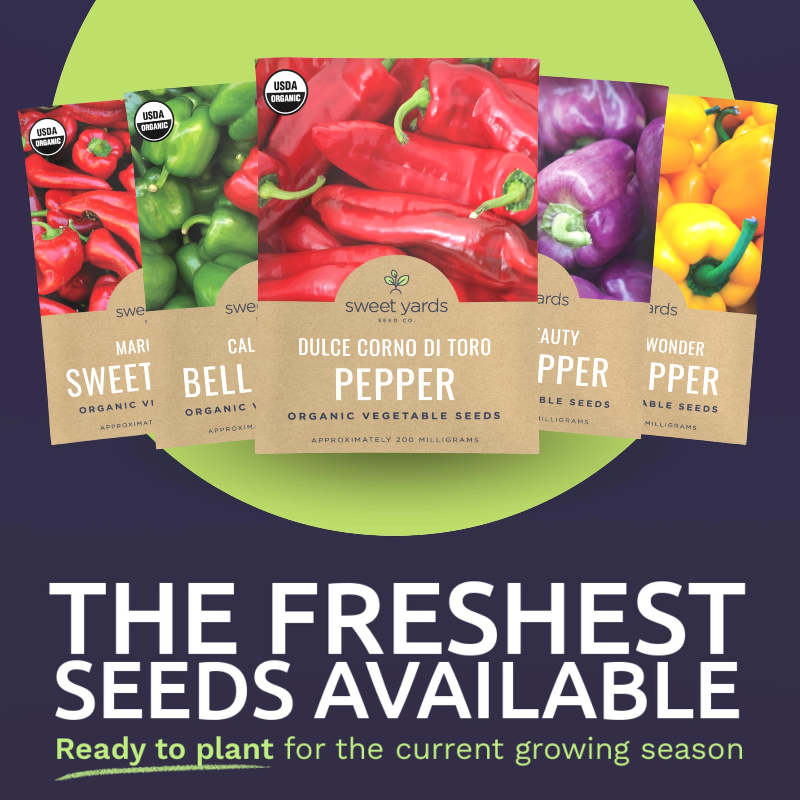 Sweet Yards Golden Cal Wonder seeds add bright color in containers