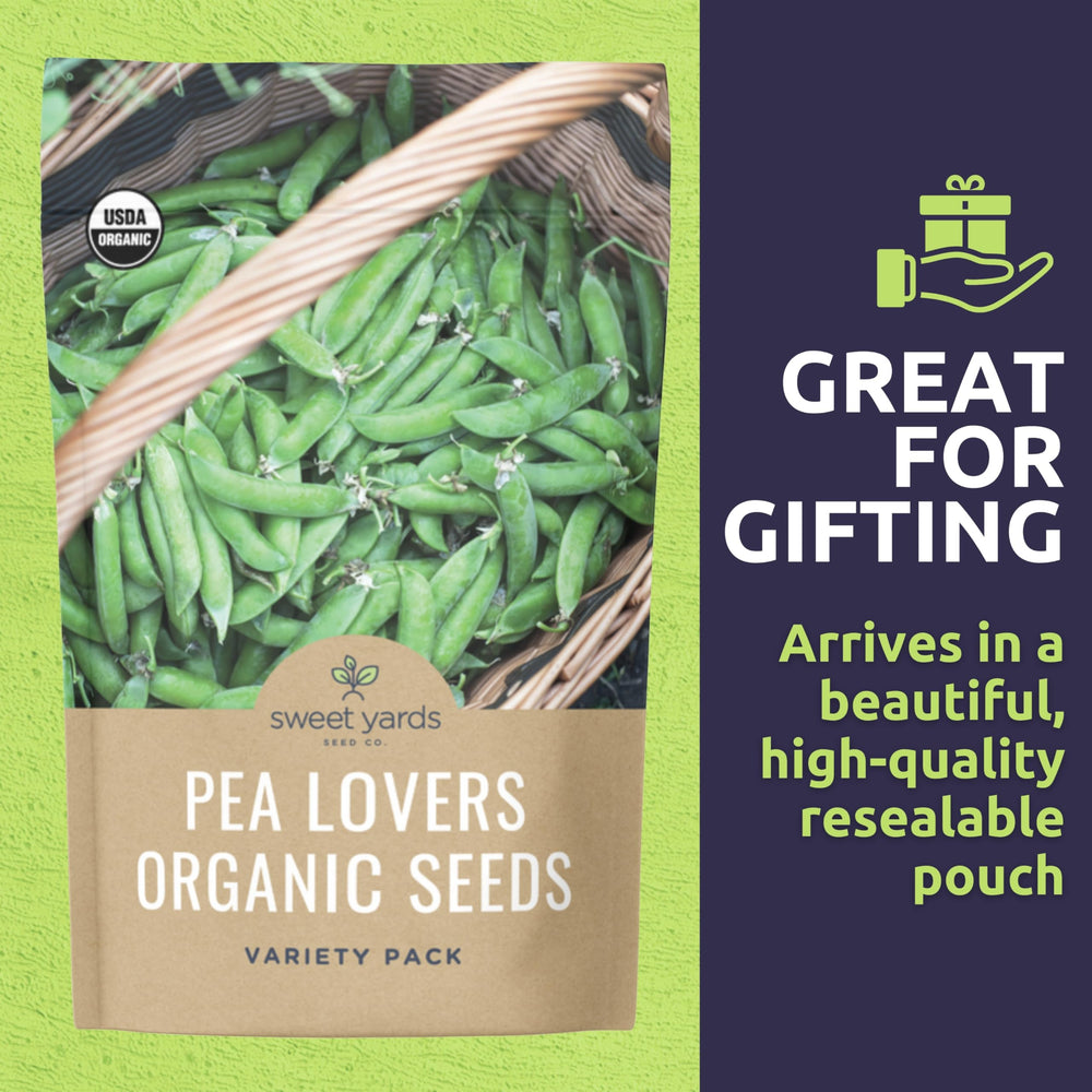 Sweet Yards Sugar Ann Snap Pea packet for small-space gardens