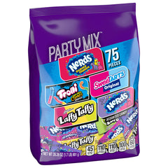 Package contents highlight 75 individually wrapped pieces for easy sharing and variety.