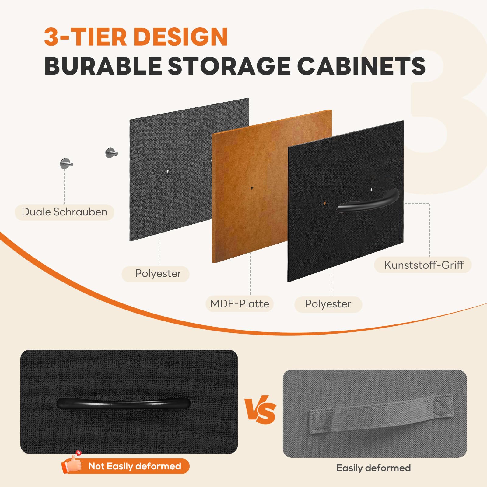 Sweetcrispy easy-pull handles enable smooth drawer access.