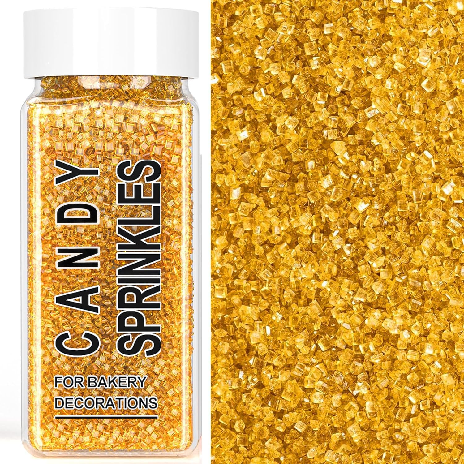 SweetGrove Gold Sprinkles bottle top view for quick festive decorating