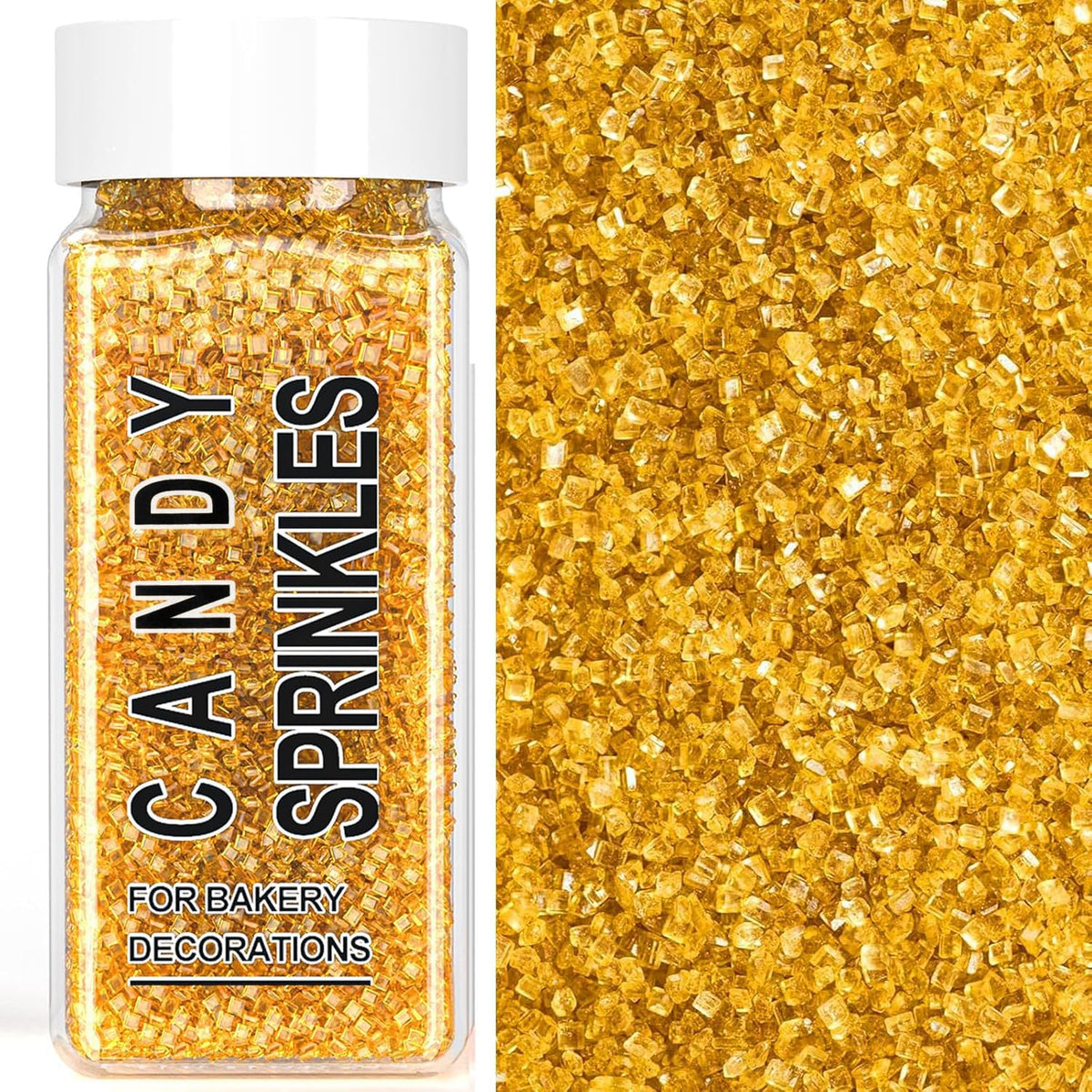 SweetGrove Gold Sprinkles bottle top view for quick festive decorating