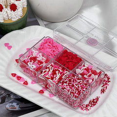 SweetGrove Valentines Sprinkles red pink hearts add festive flair to cookies and cupcakes.