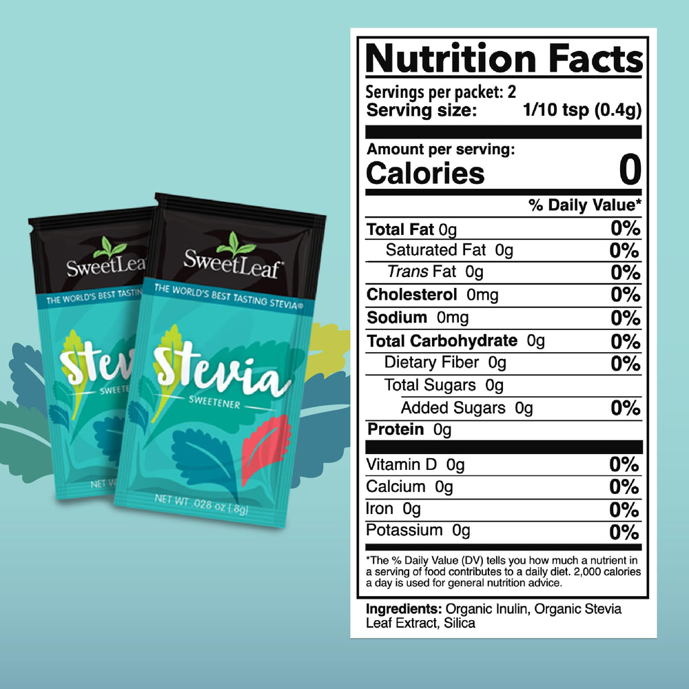 SweetLeaf Stevia Packets on the go add quick, calorie-free sweetness.