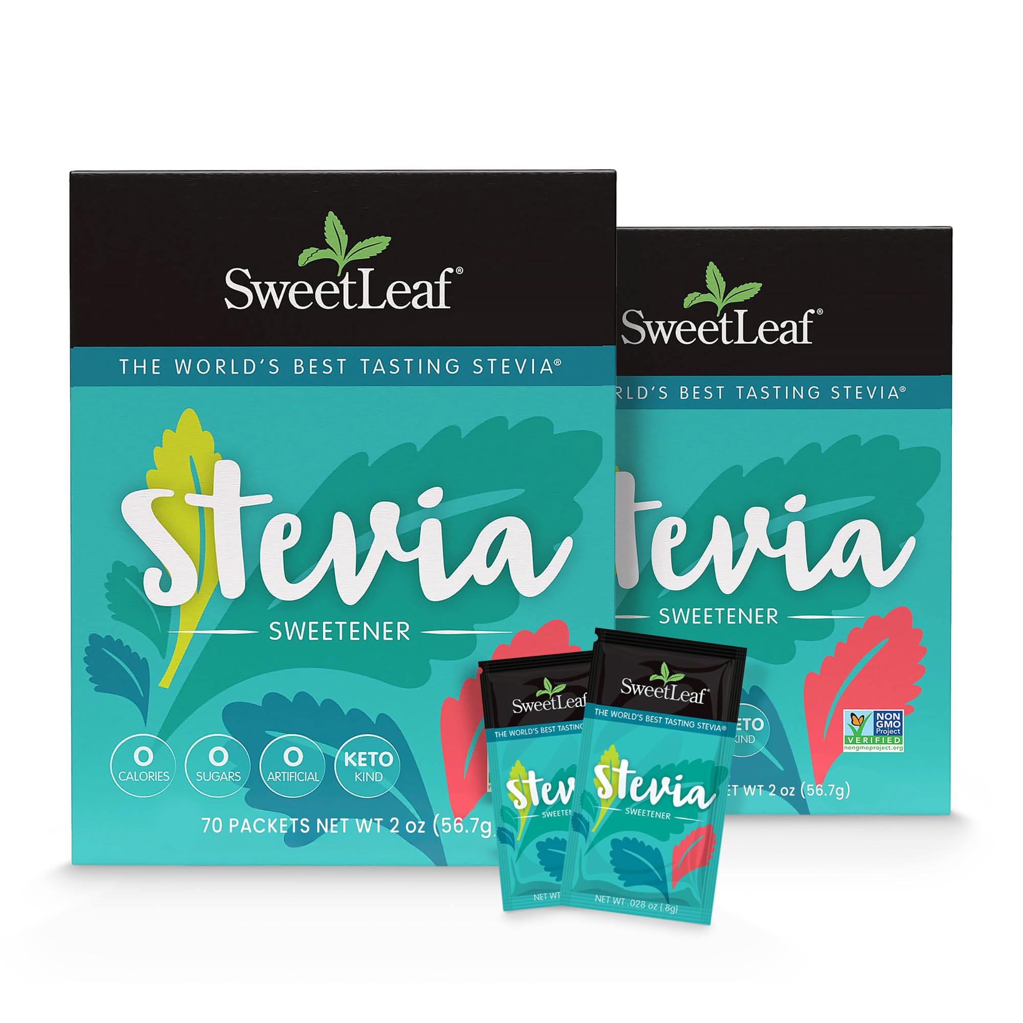 SweetLeaf Stevia Packets deliver zero-calorie sweetness for beverages and recipes.