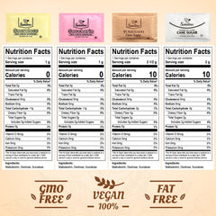 Sweetmo Sucralose packets packaging closeup highlighting mess-free sweetness for quick coffee breaks.