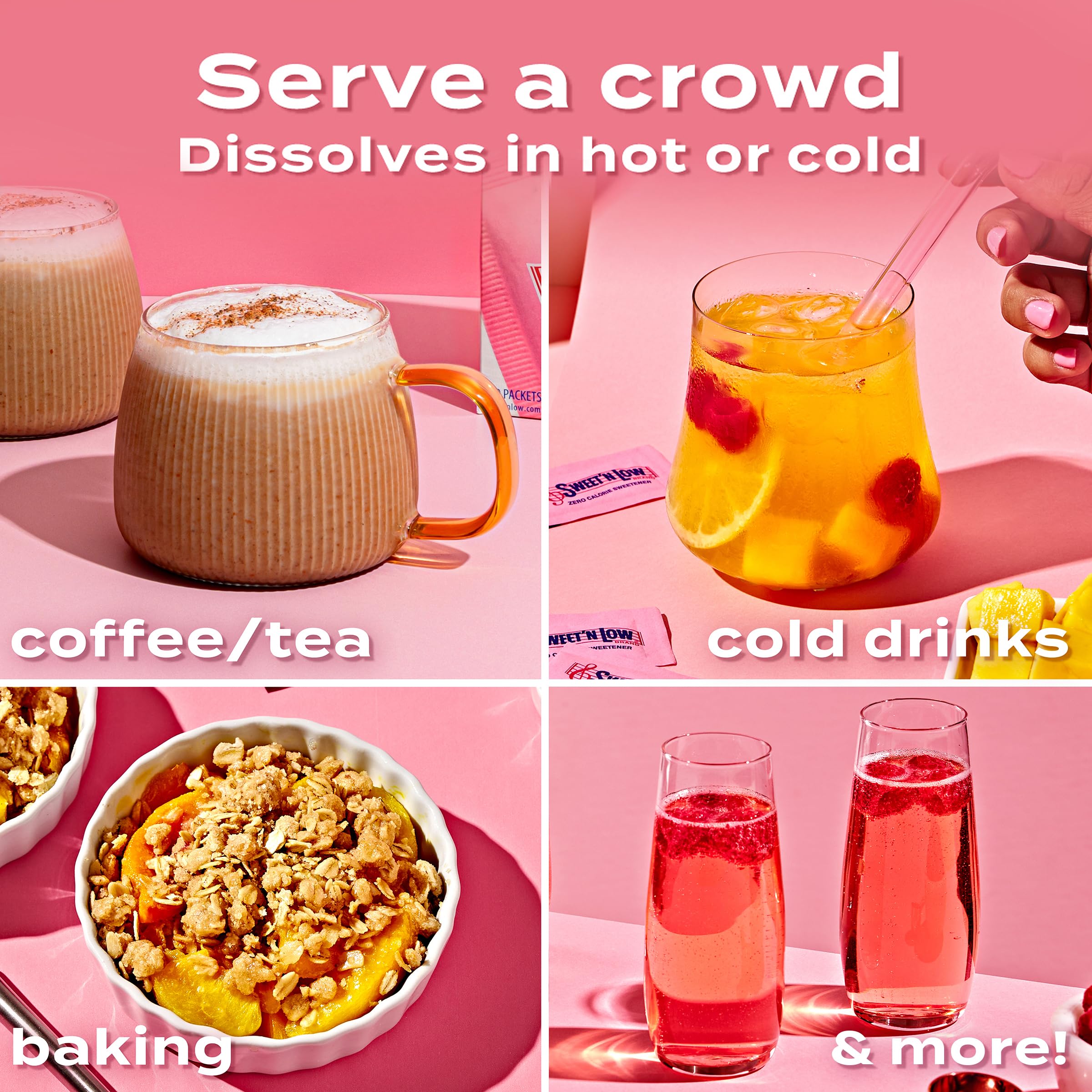 Dissolves easily in coffee and tea for smooth sweetness.
