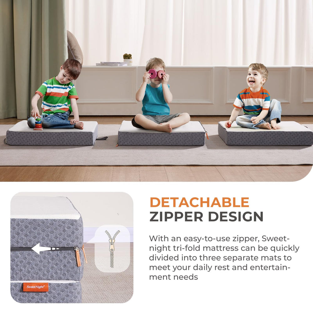 Sweetnight tri-folding mattress removable cover is machine washable.