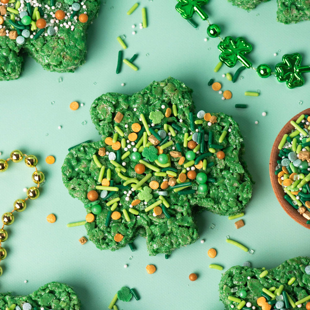 Sweets Indeed cookie-decorating sprinkles brighten cookies with festive greens and gold