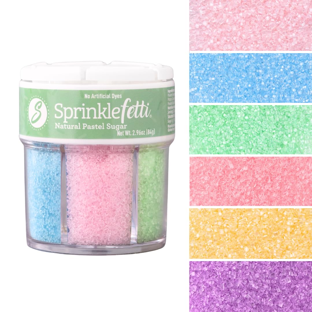 Sweets Indeed dye-free pastel sprinkles on cake for vibrant spring decorating