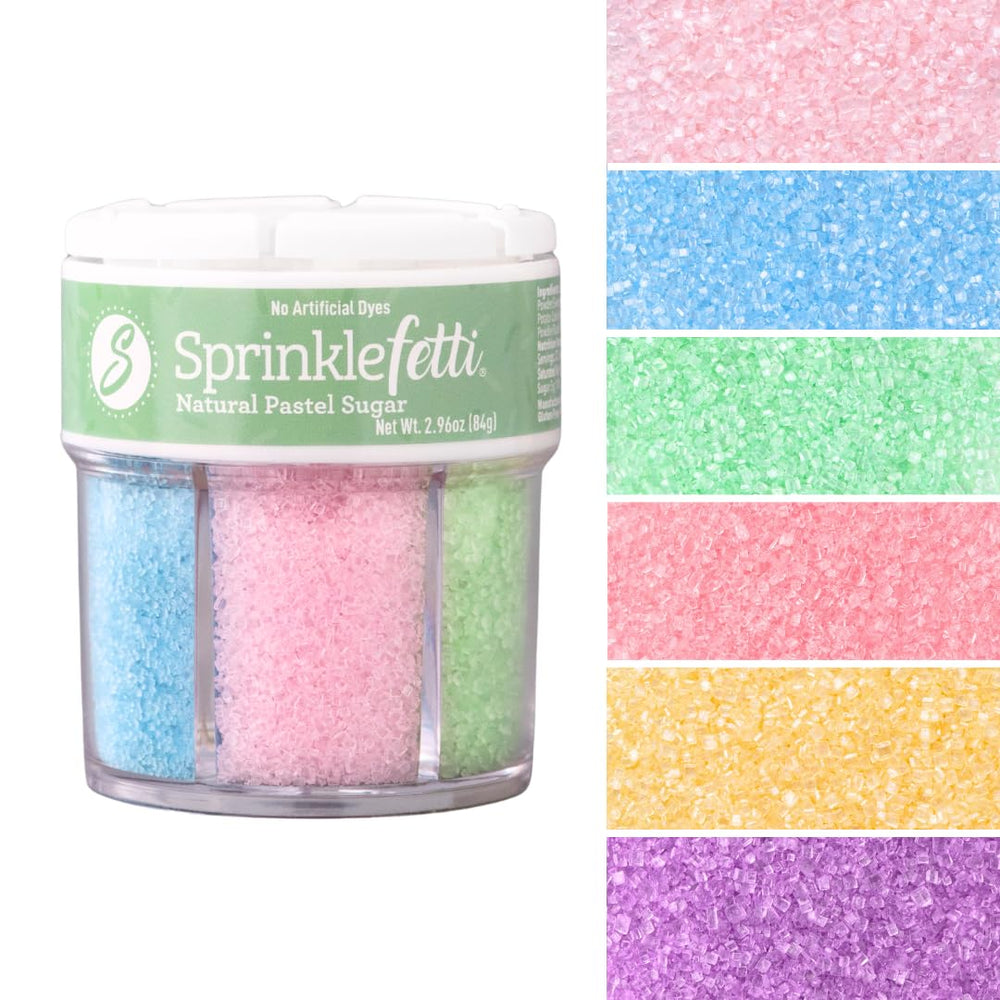 Sweets Indeed dye-free pastel sprinkles on cake for vibrant spring decorating