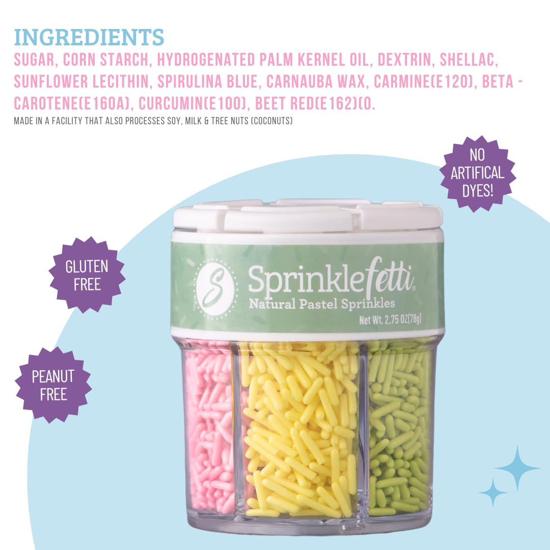 Sweets Indeed nonpareil-mix provides delicate dots for ice cream toppings.