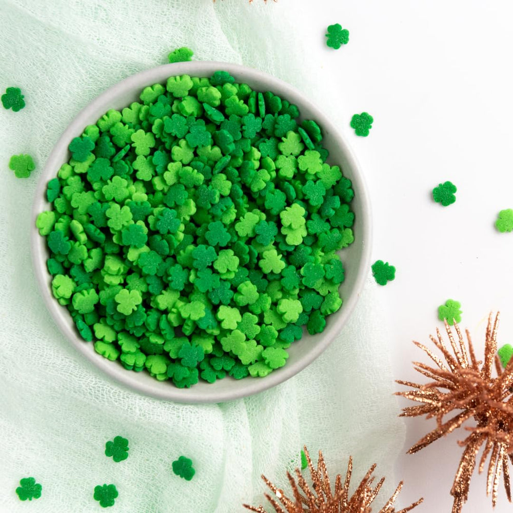 Sweets Indeed Clover green quins elevate desserts with seasonal flair.