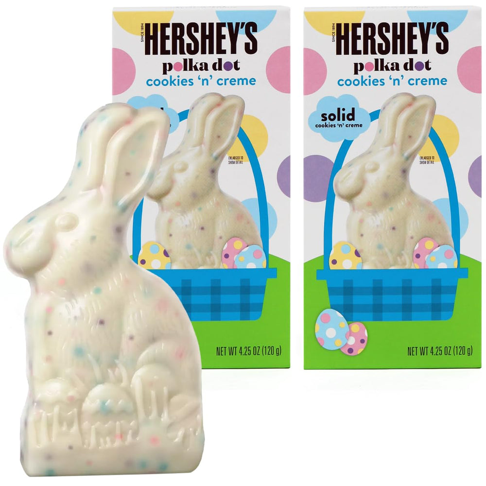 SWEETSIDE CANDY CO chocolate bunny polka-dot Cookies 'n' Creme, Easter basket ready