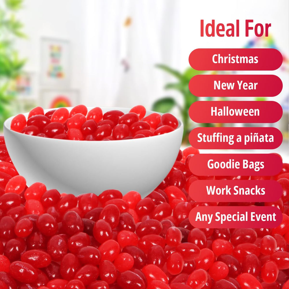 SWEETSIDE CANDY CO FaveREDS jelly beans real fruit juice flavors highlighted for natural taste.