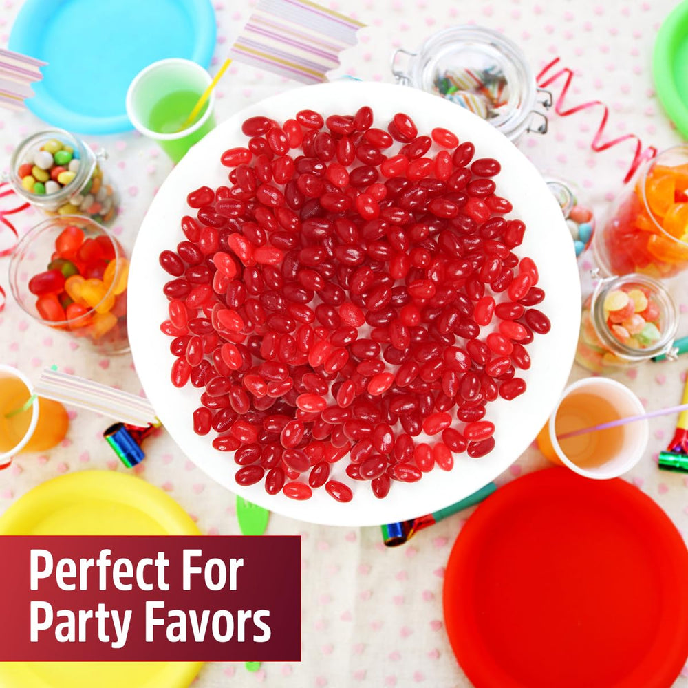 SWEETSIDE CANDY CO FaveREDS jelly beans movie-night snack in resealable bags.