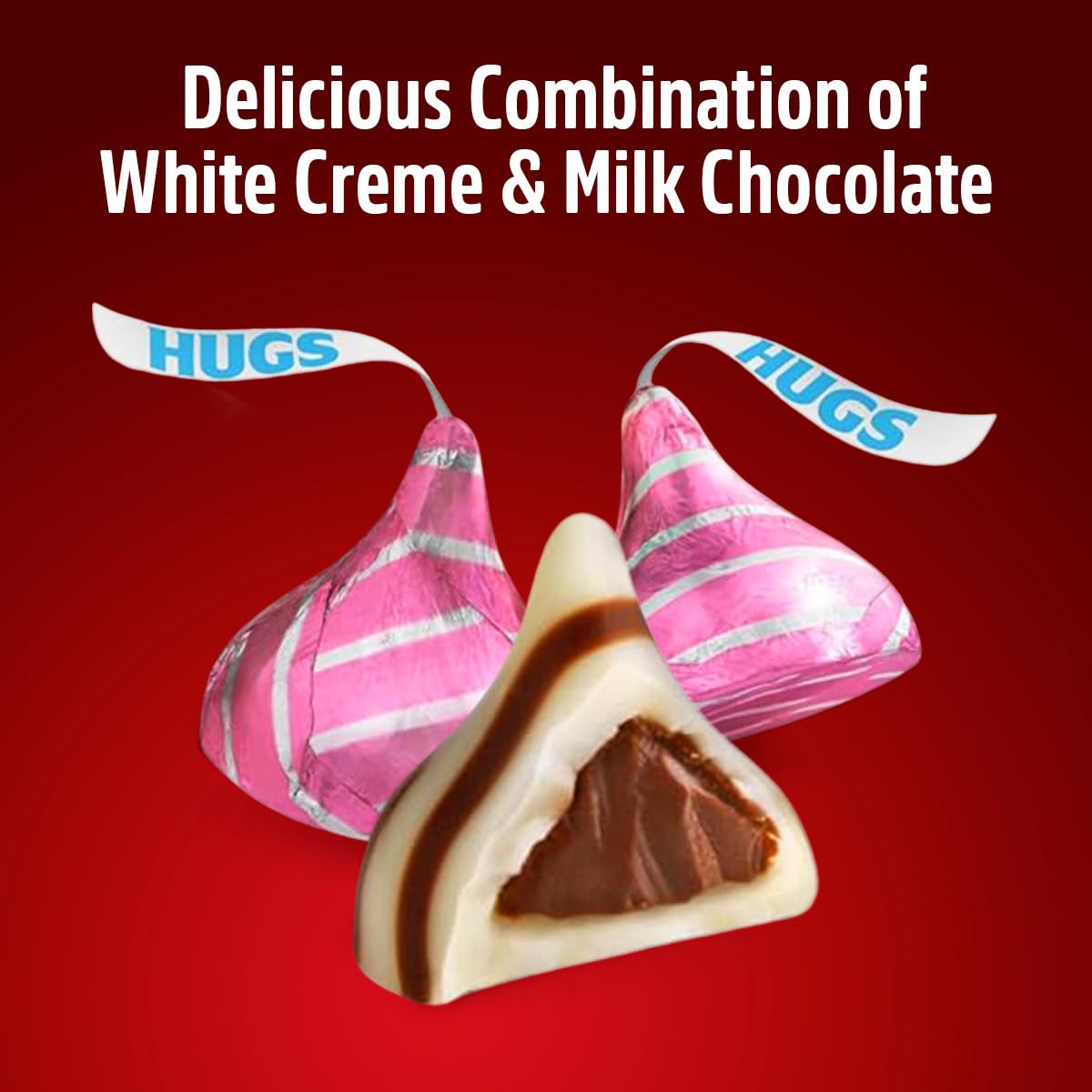 SWEETSIDE Hugs Pink and White chocolates, smooth textures for celebrations.