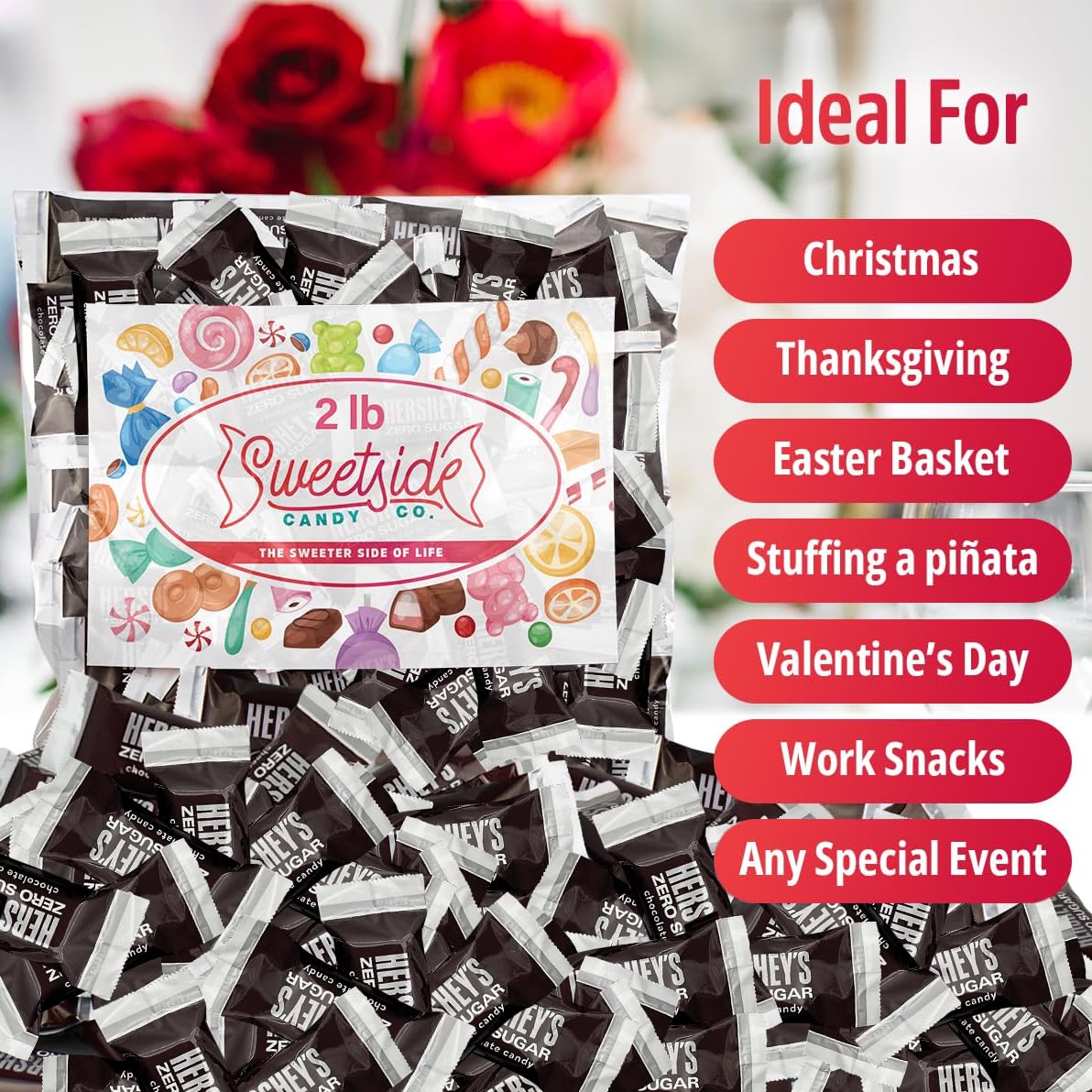SWEETSIDE Sugar-free chocolate stash ideal for office or travel snacking.
