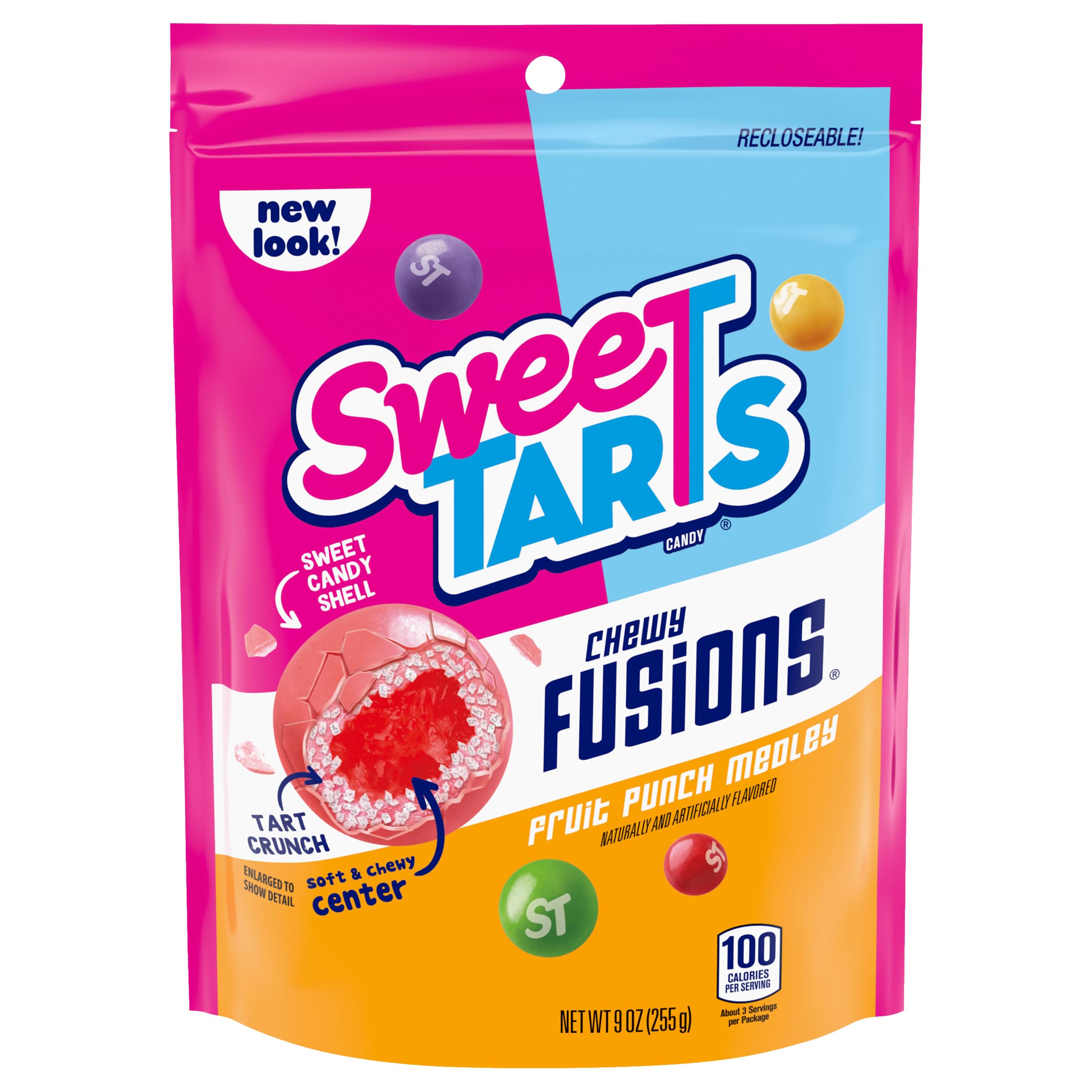 SweeTARTS Chewy Fusions Fruit Punch Medley bag front for on-the-go snacking