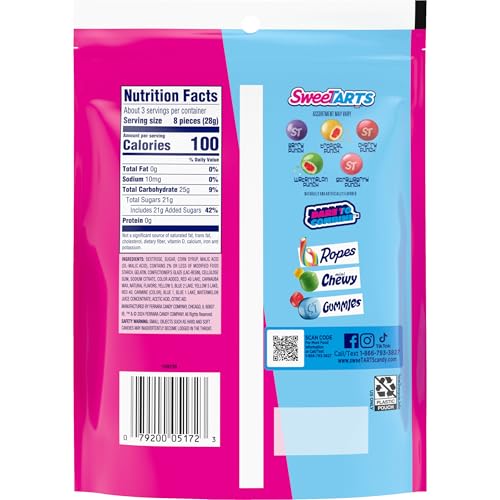 SweeTARTS Chewy Fusions Candy ready-to-eat packaging signals convenient snacking