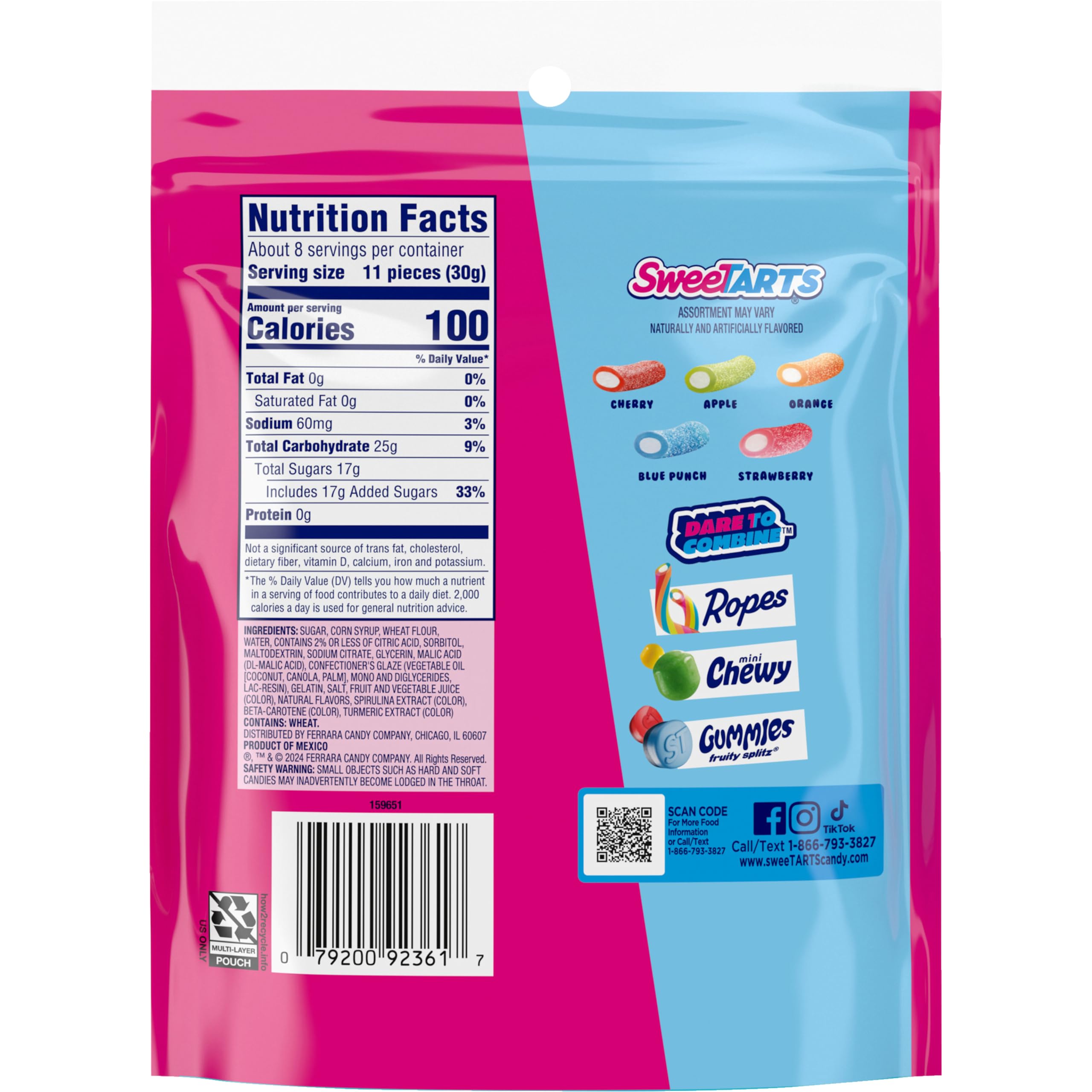 Colorful SweeTARTS Rope Bites Mixed Fruit hints at variety and playful snacking