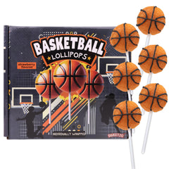 Sweetzo basketball lollipop unwrapped, ideal for game-day treats and celebrations.
