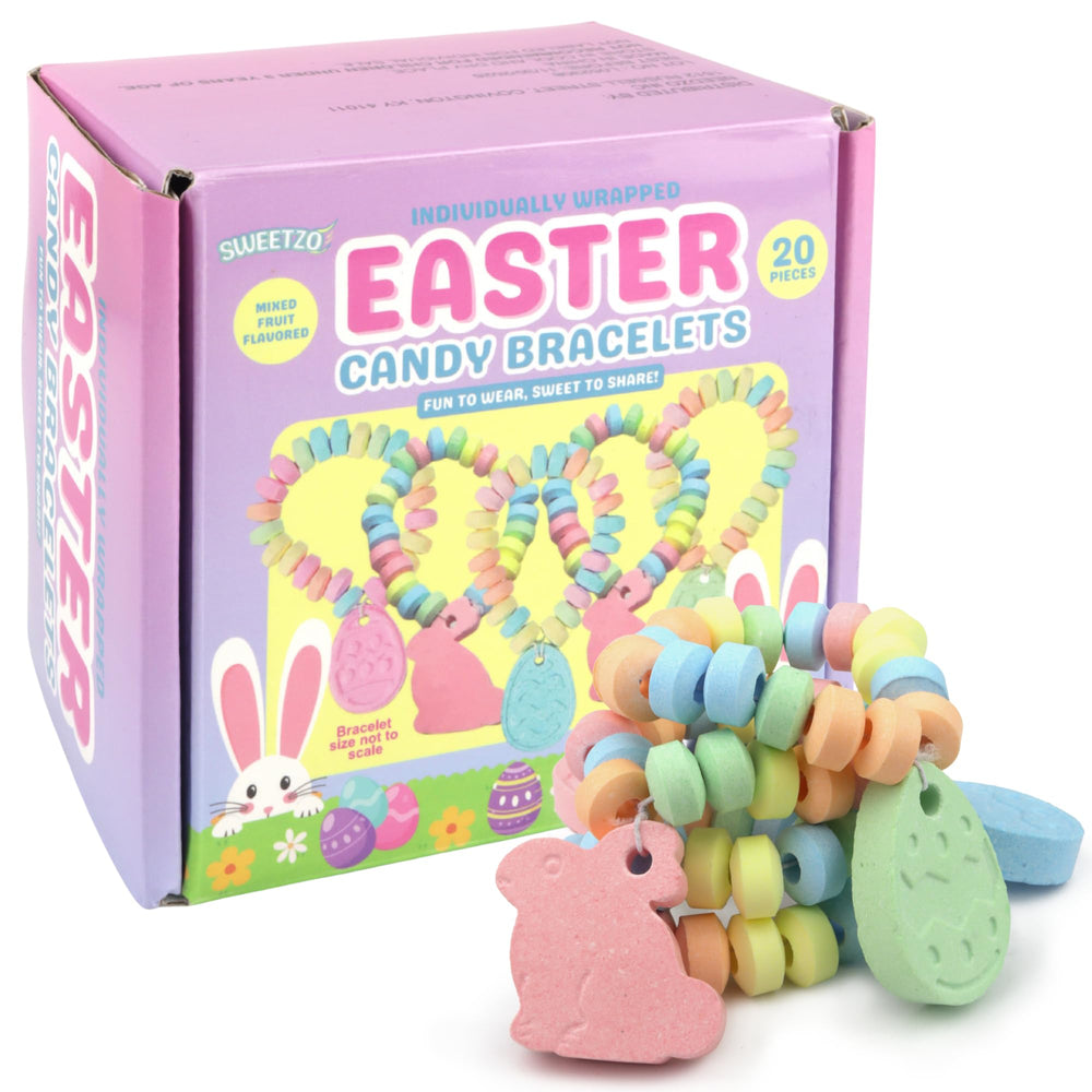 Sweetzo Easter Candy Bracelets 20-count pack ready for parties