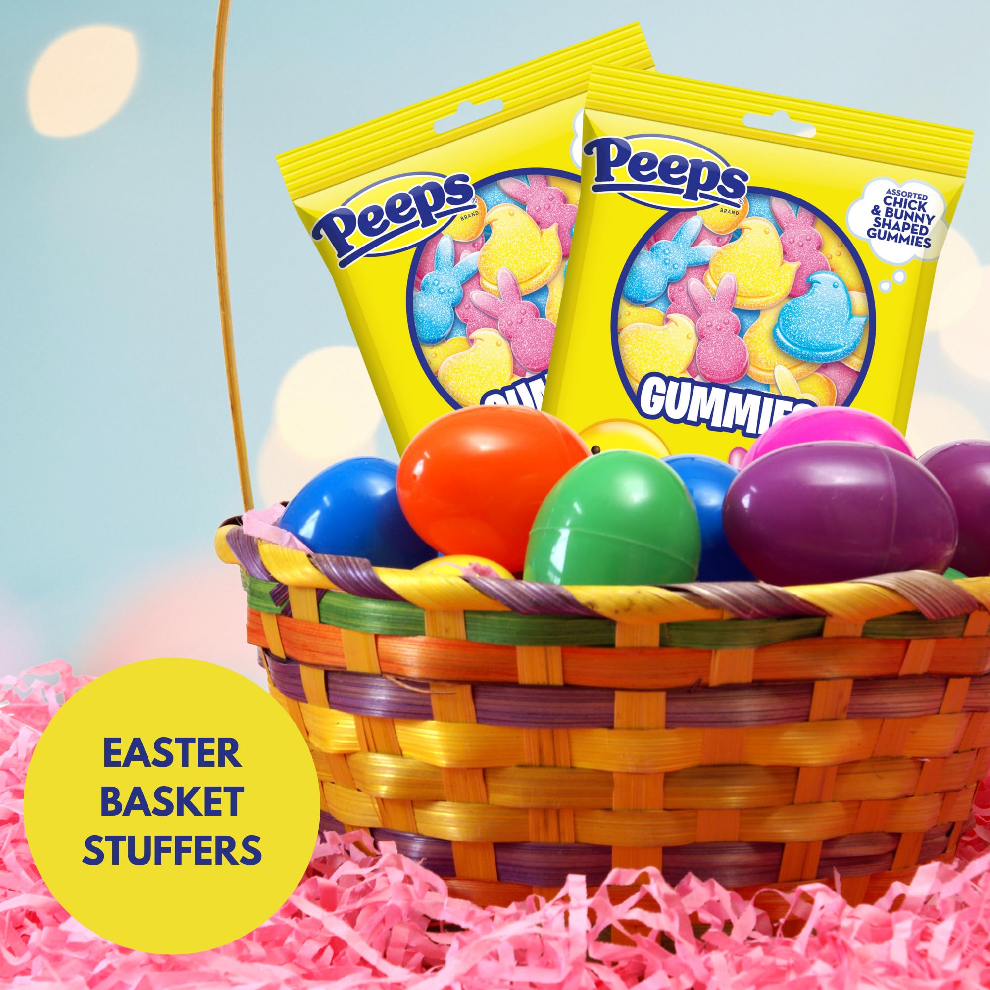 Sweetzo Peeps Gummies filling eggs and baskets for celebrations