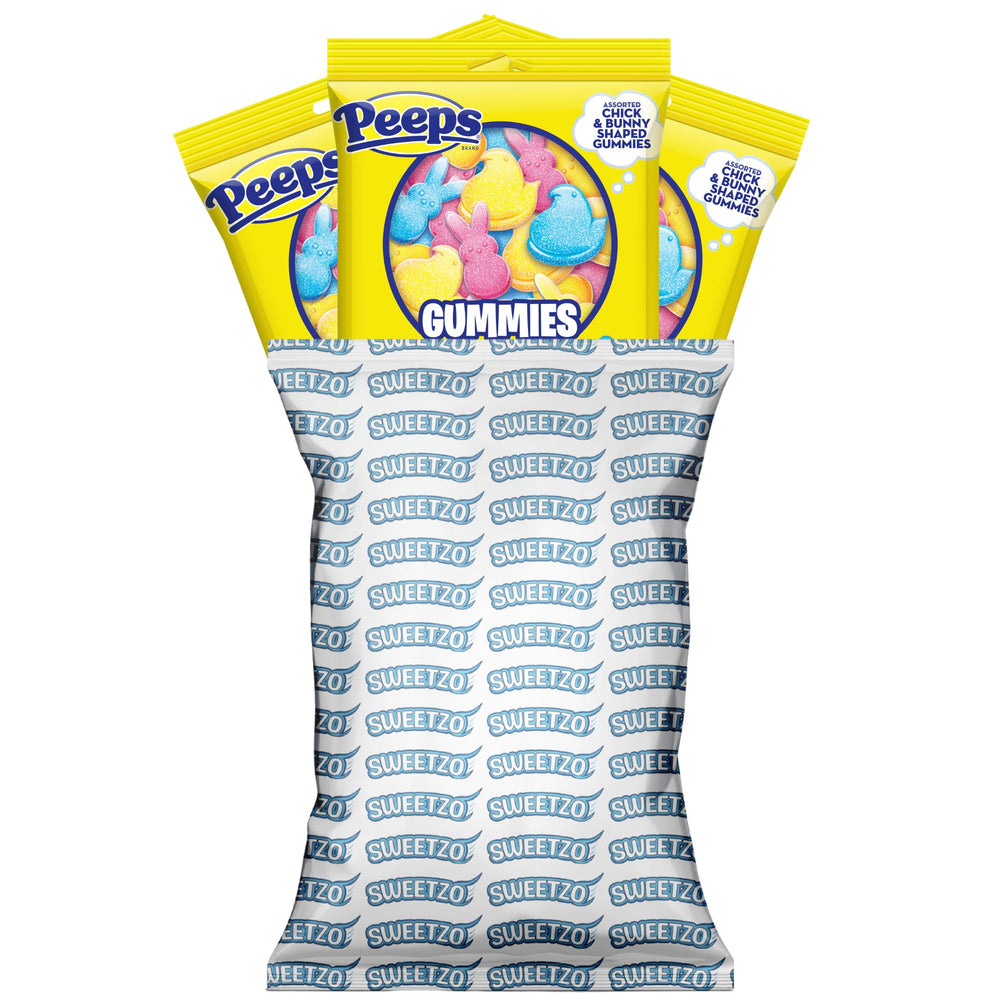 Sweetzo Peeps Gummies soft-chewy texture inviting playful snacking