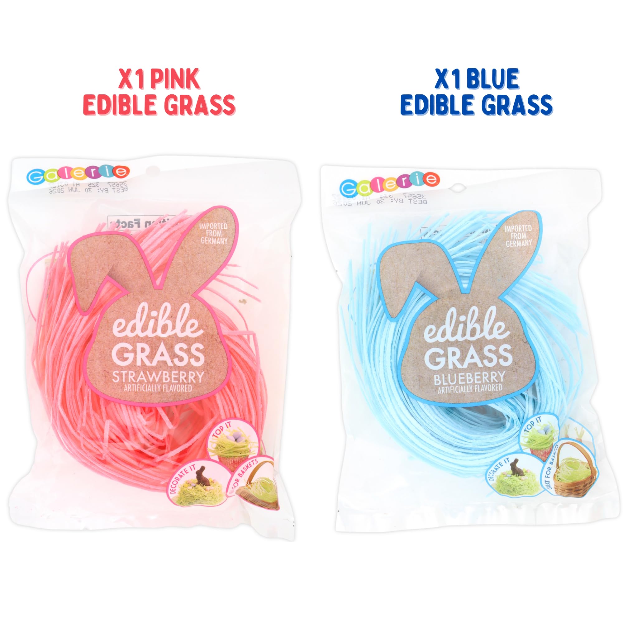 Sweetzo edible Easter grass two-pack multipack for decorating multiple baskets.