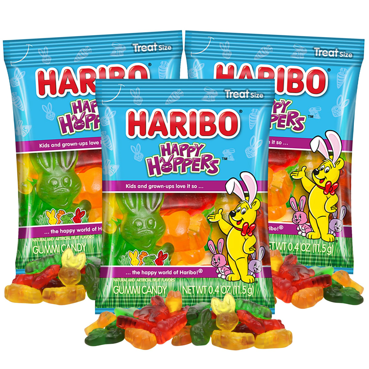 Sweetzo Haribo Happy Hoppers bunny-shaped gummies for Easter fun.