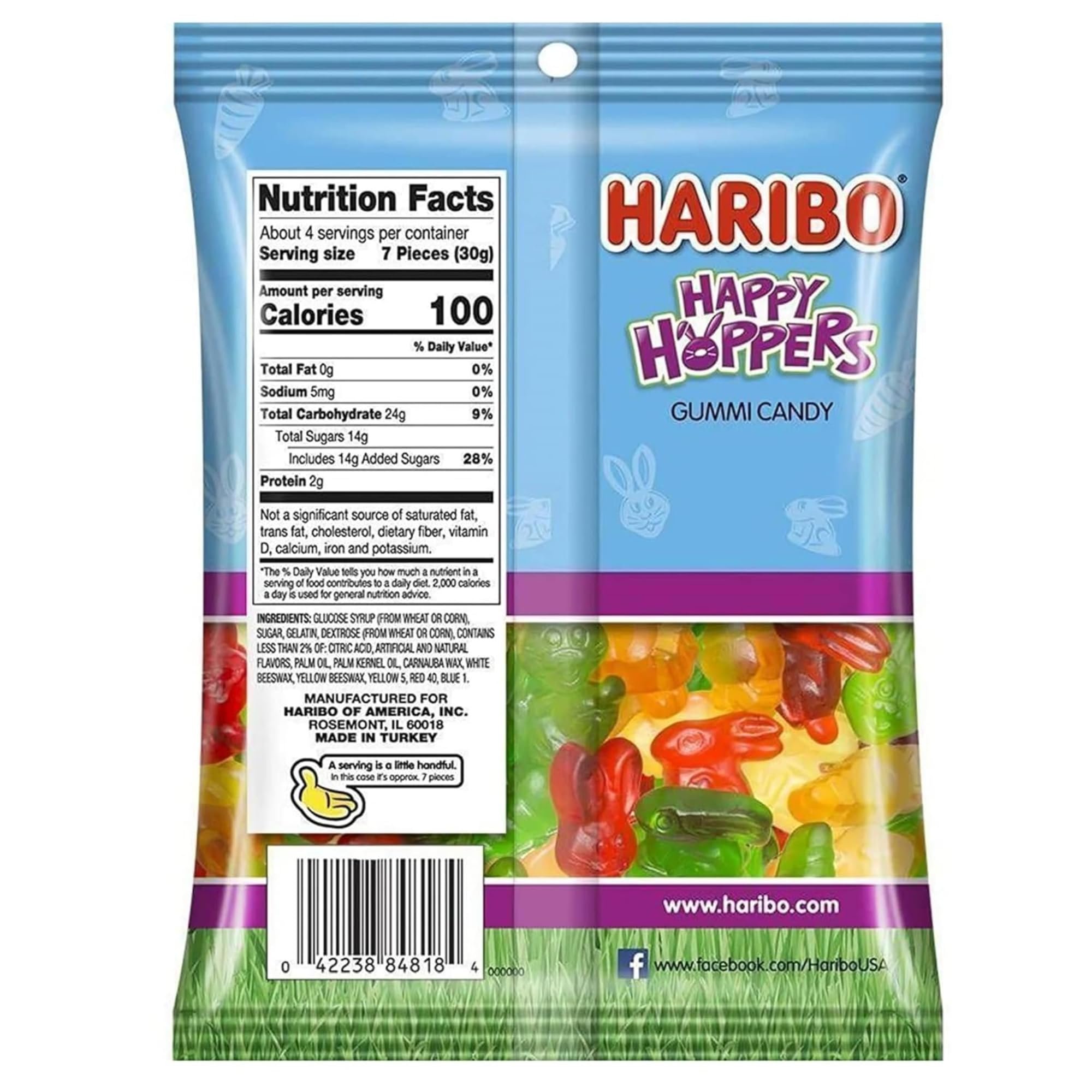 Sweetzo Haribo Happy Hoppers lemon-flavored gummies, great for Easter baskets.