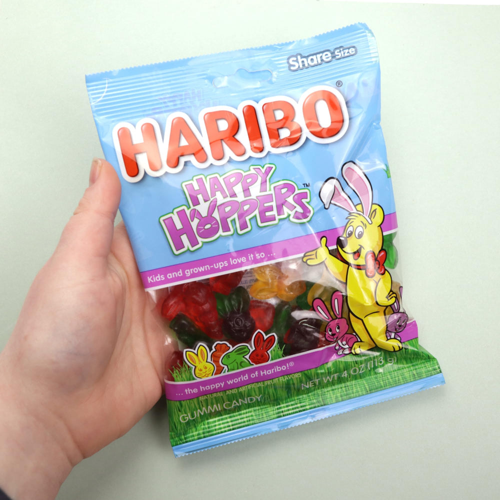 Sweetzo Haribo Happy Hoppers three-bag pack, convenient Easter candy option.