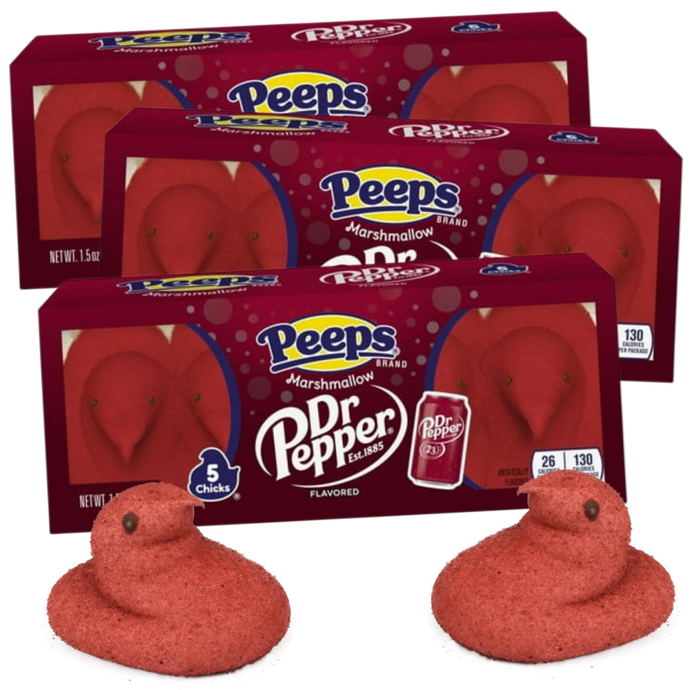 Sweetzo Peeps Dr Pepper marshmallow chicks pack shot, ideal for Easter gifting and display.