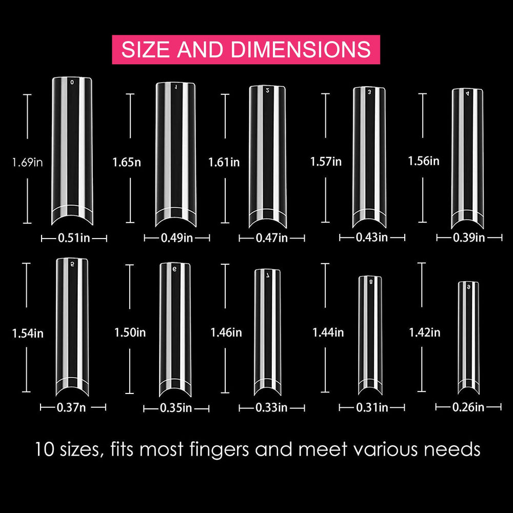 SWETIDY 10 sizes package provides flexible fit for various nails.