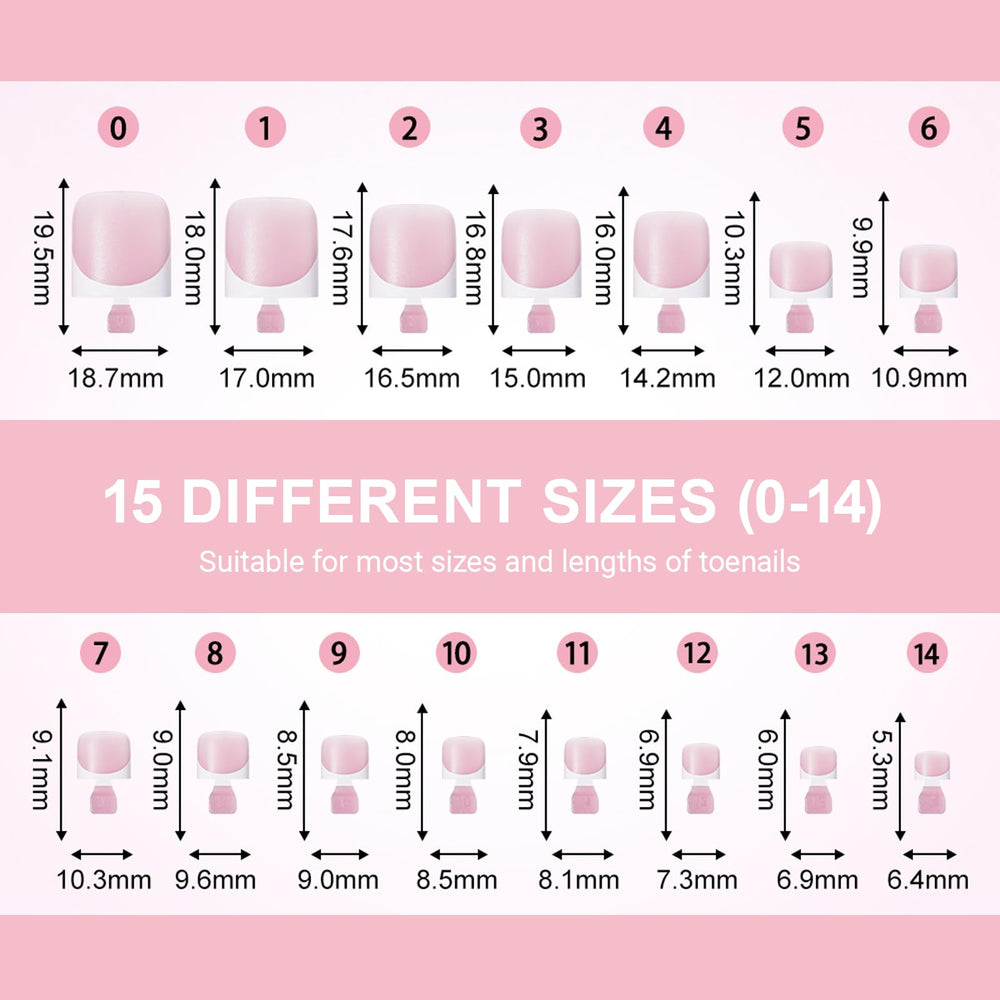 SWETIDY 15-size toe tips set fits most toes including big toe.