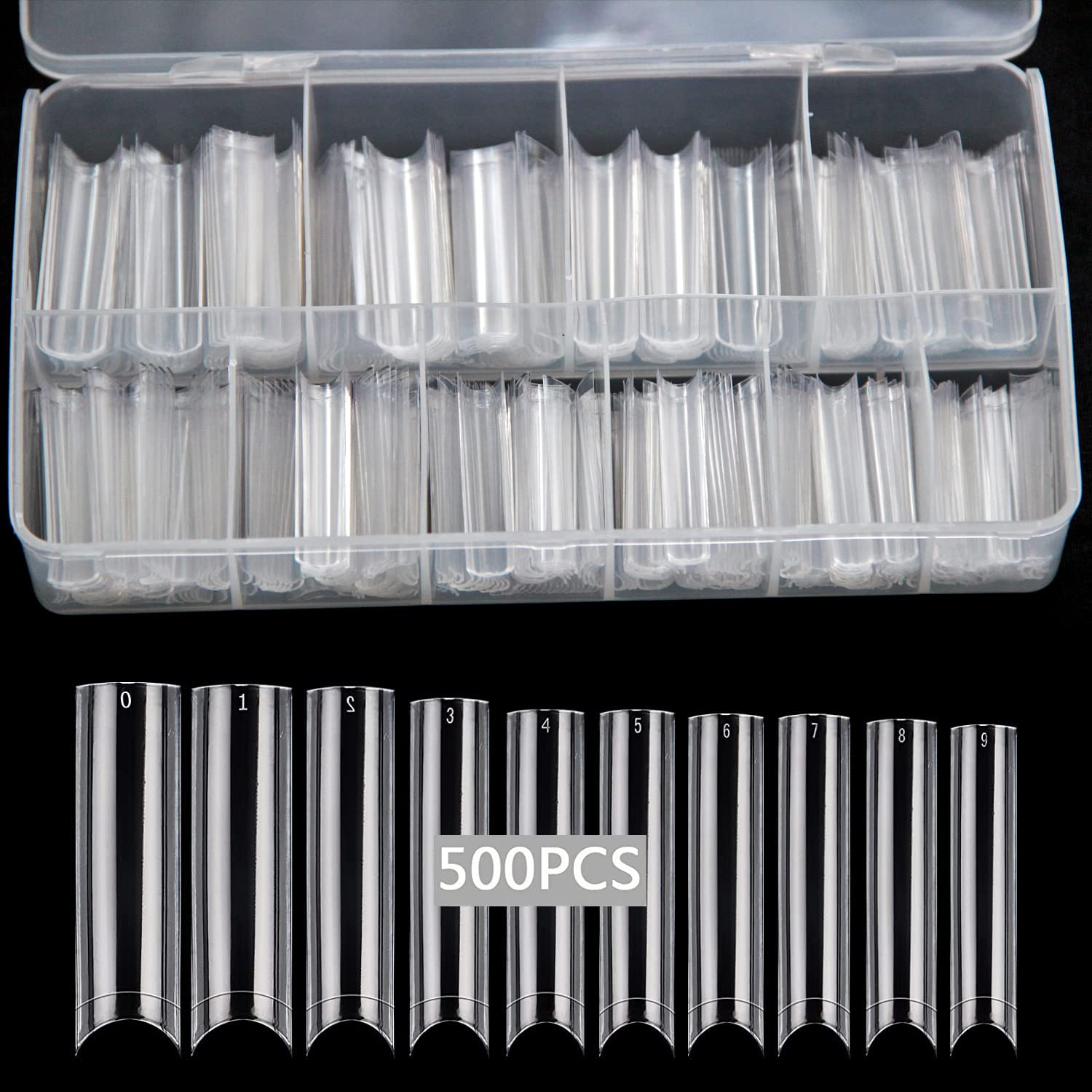 SWETIDY acrylic clear nail tips straight tapered for durable, salon-ready nails.
